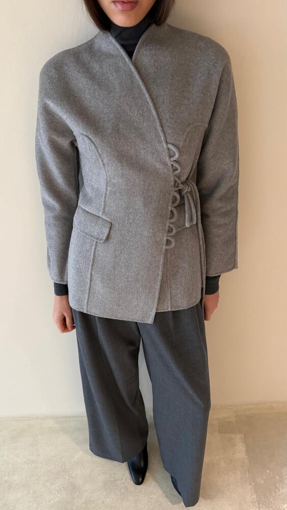 Woolen Belted Loop Blazer