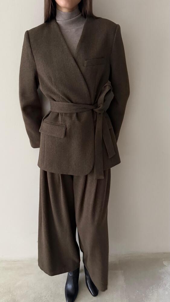 Belted Woolen Suit