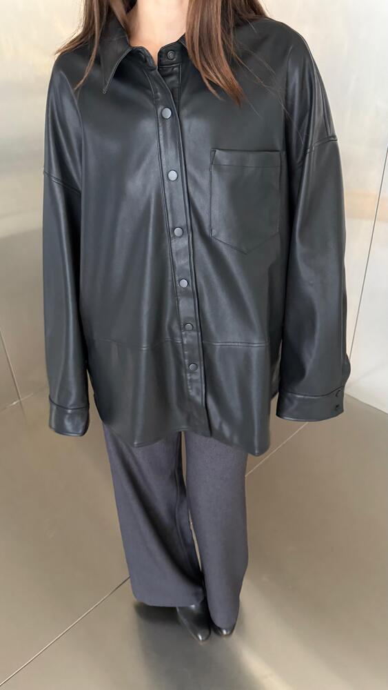 Button Down Leather Jacket