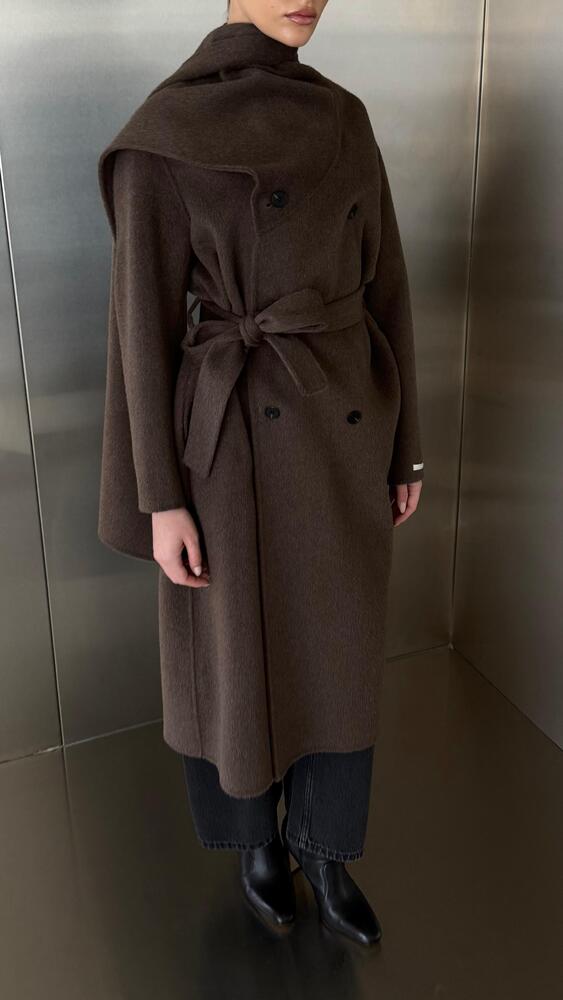New Scarf Collar 6 Buttons Coat