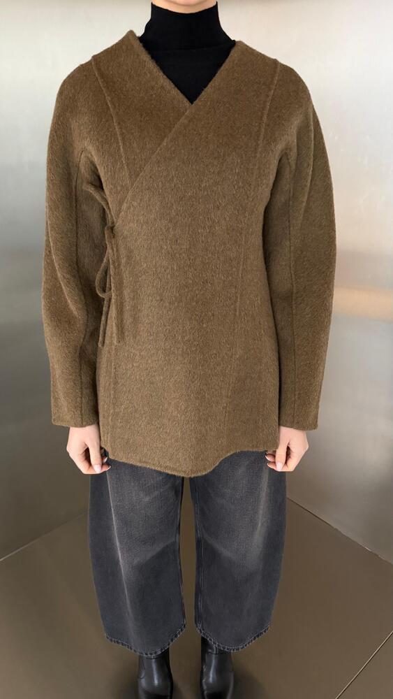 Vneck Blazer Side Tie Woolen