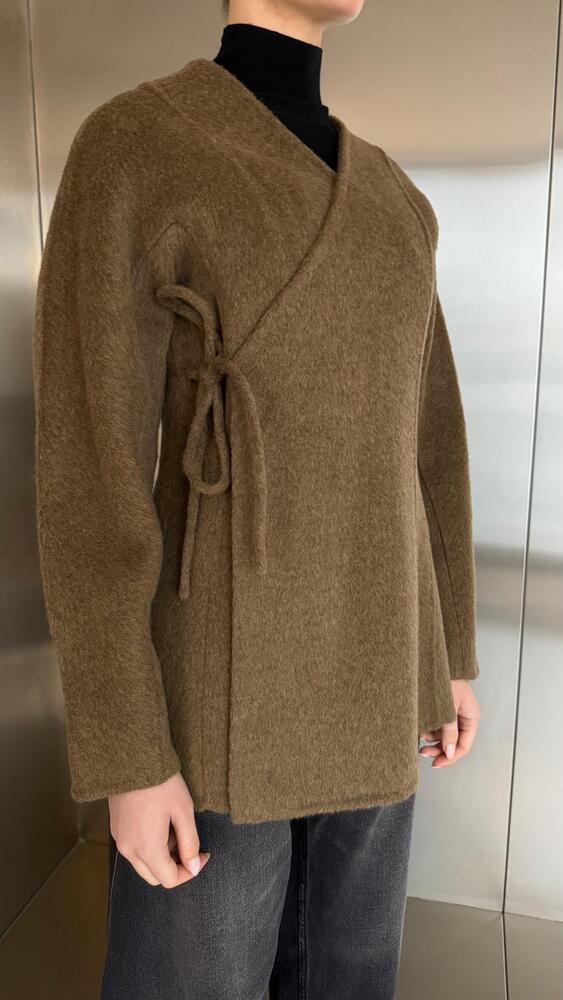 Vneck Blazer Side Tie Woolen