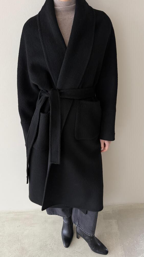 Woolen 2-Pocket Coat w/ Belt