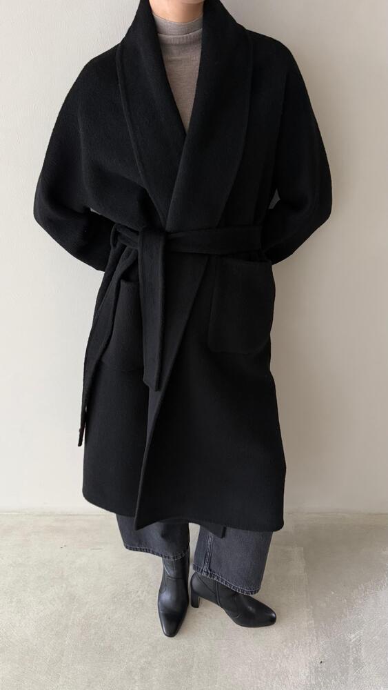 Woolen 2-Pocket Coat w/ Belt