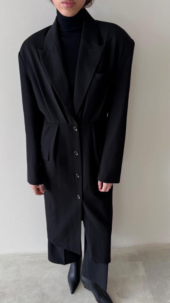 2-Pocket Tailored Long Blazer