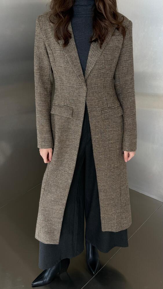 Micro-checked Coat