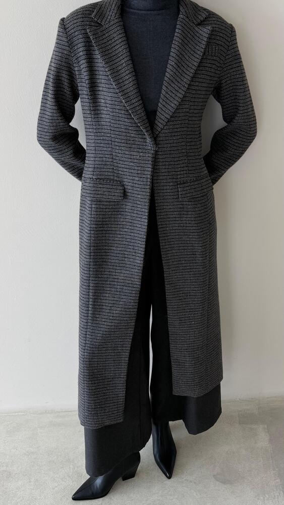 Micro-checked Coat