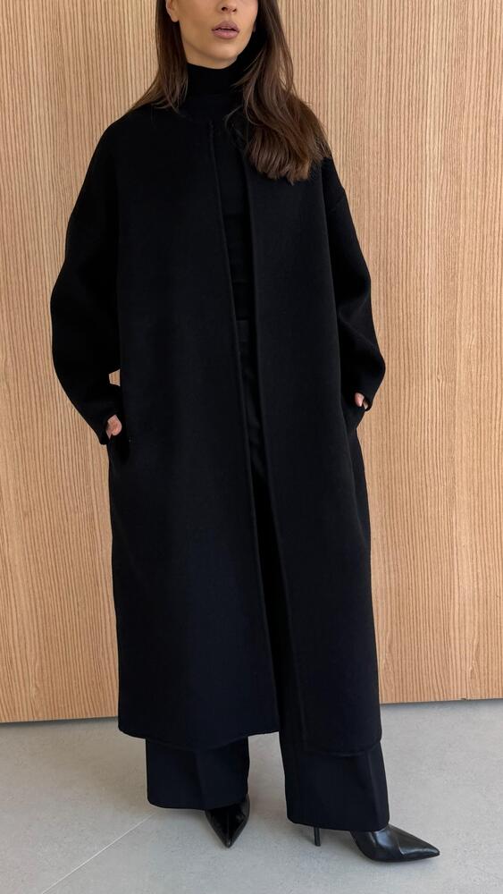 Big Size Round Neck Woolen Coat