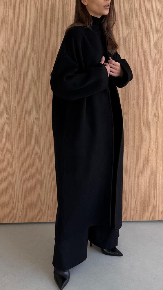 Big Size Round Neck Woolen Coat