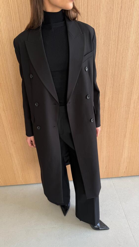 Wide Long Coat 6 Buttons