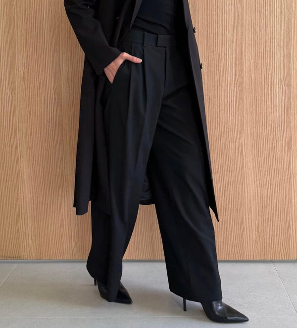Wide Leg  Trousers w/ Belt