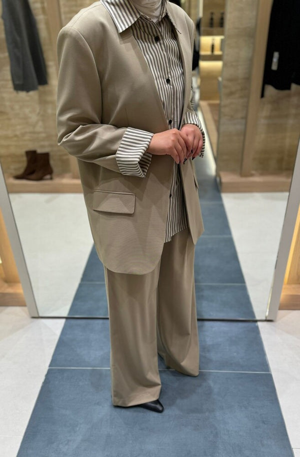 Striped Collared Suit