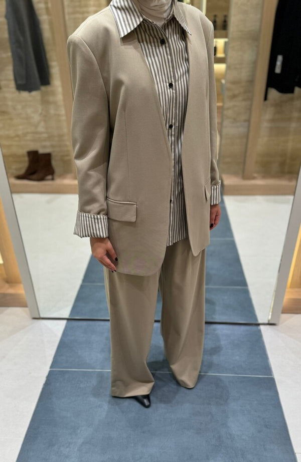 Striped Collared Suit