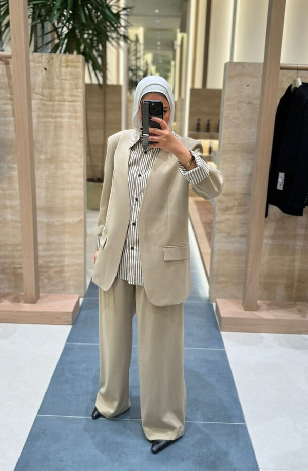 Striped Collared Suit