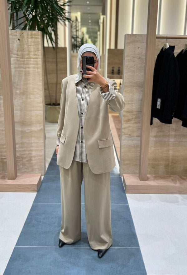 Striped Collared Suit