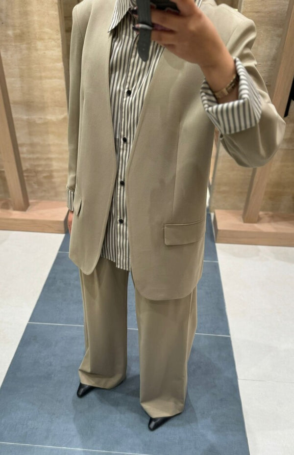 Striped Collared Suit