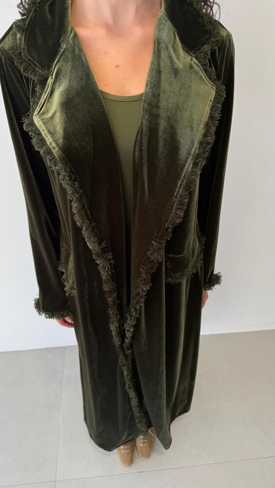 Fringe Velvet Kaftan 2PC Set