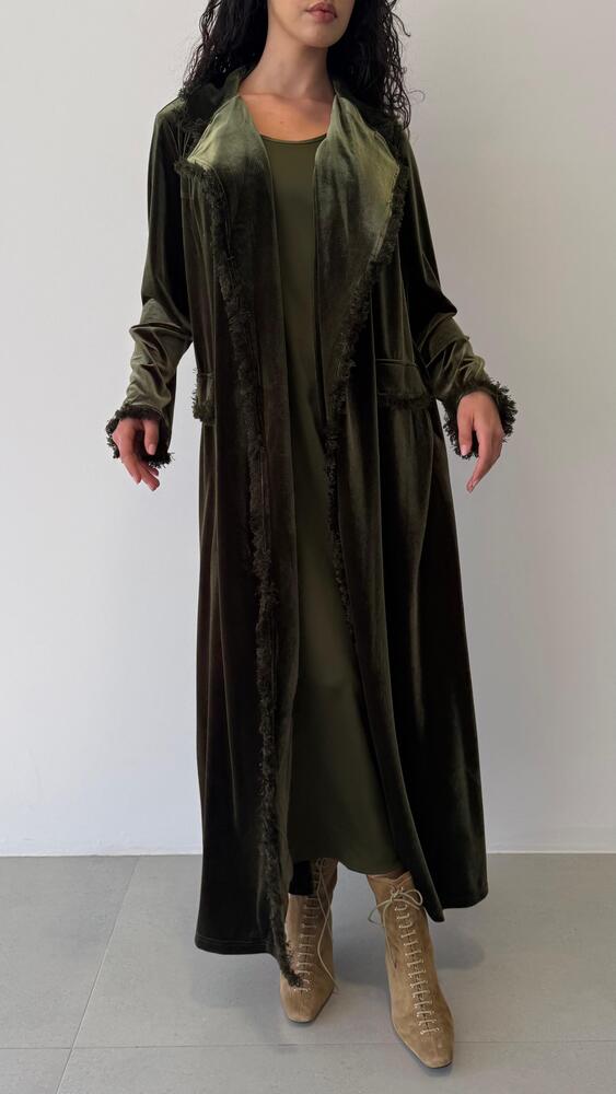 Fringe Velvet Kaftan 2PC Set