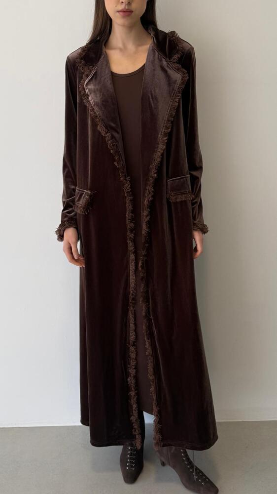 Fringe Velvet Kaftan 2PC Set