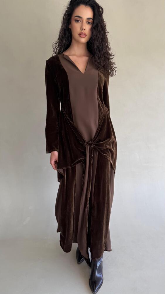 Velvet Tie-front Kaftan
