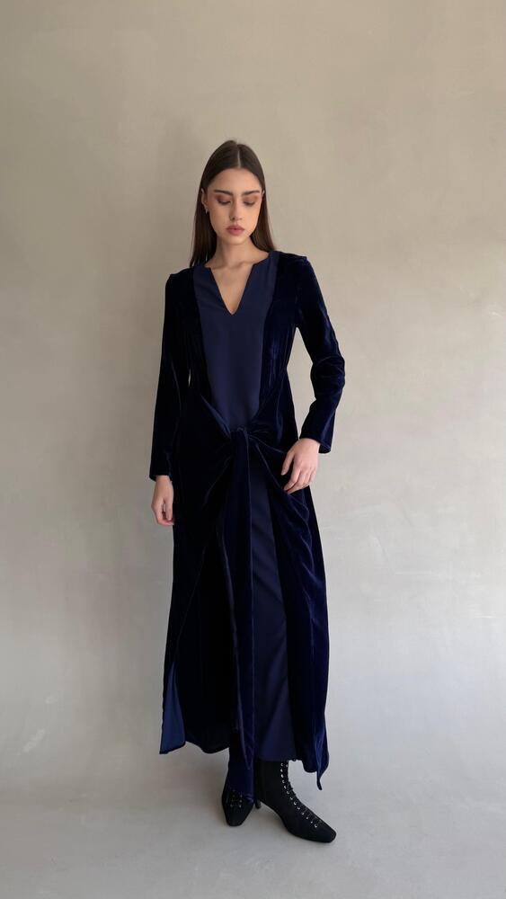 Velvet Tie-front Kaftan