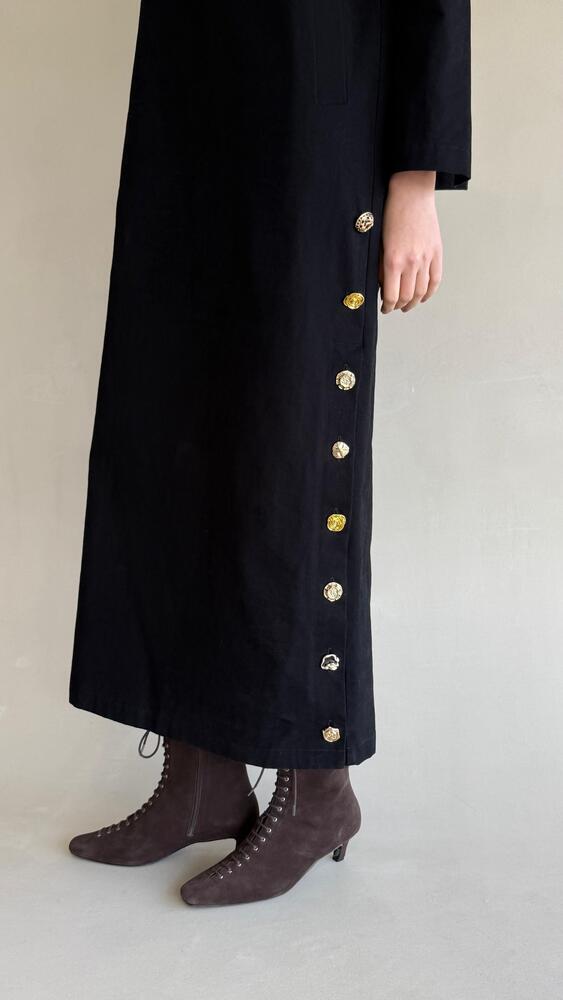 Golden Button Black Kaftan