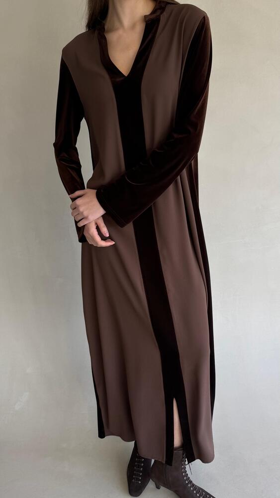 Contrast Color Velvet KaftanX