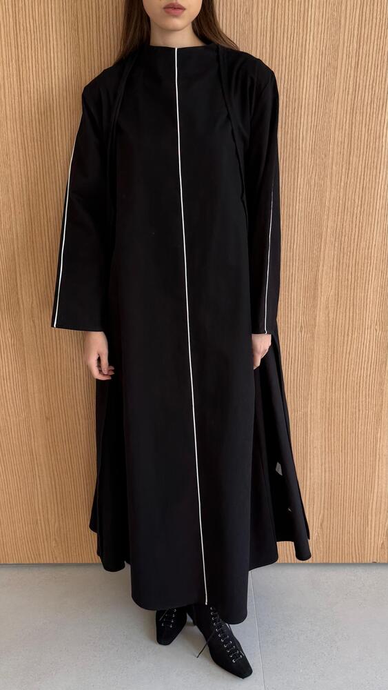 Contrast Color Lining Kaftan