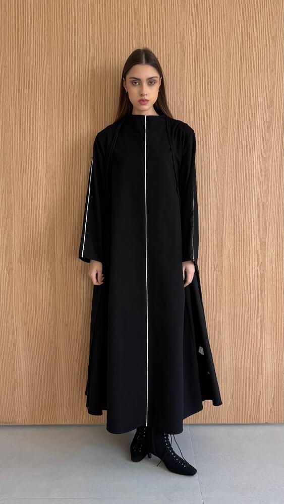 Contrast Color Lining Kaftan