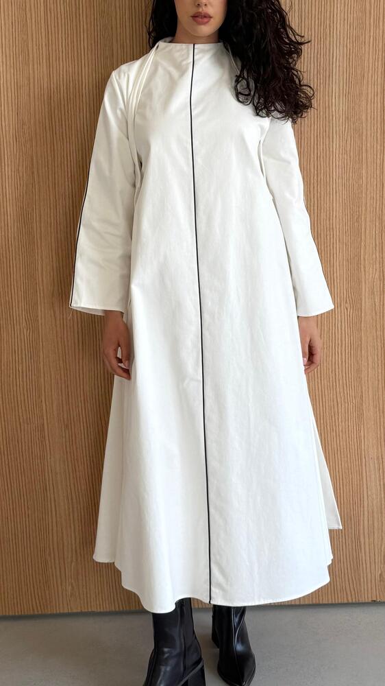 Contrast Color Lining Kaftan