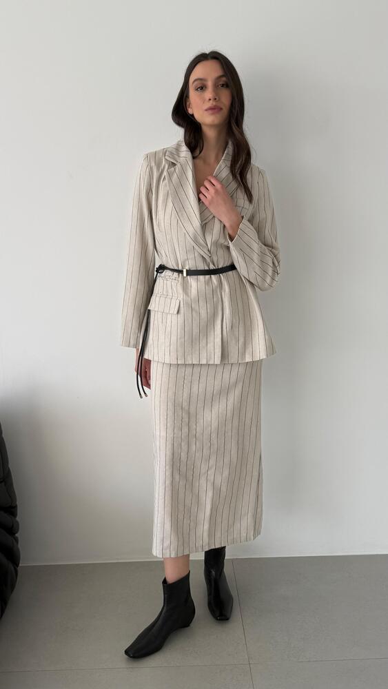 Striped Skirt Set w/ Belt