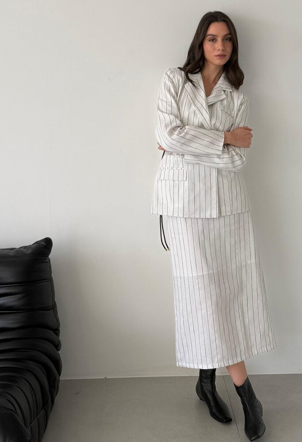 Striped Skirt Set w/ Belt
