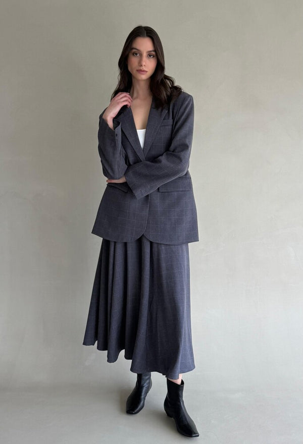 Big Checked Skirt Set