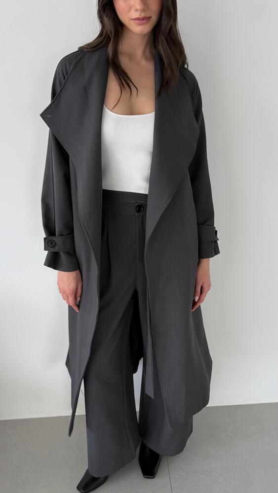 Wide Lapel Coat w/ Pants Set