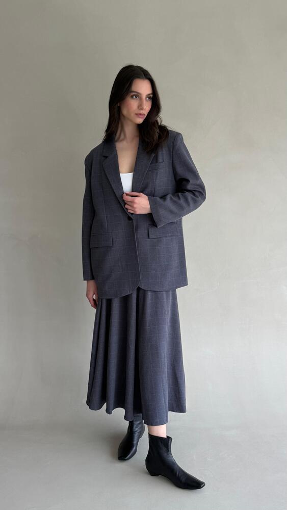 Big Checked Skirt Set