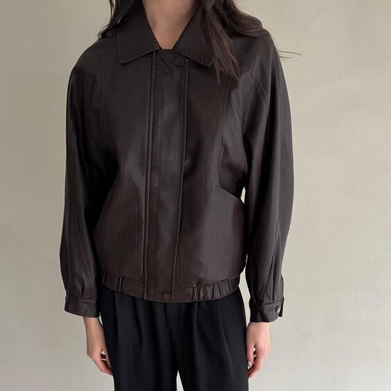 Zip Leather Short Jacket