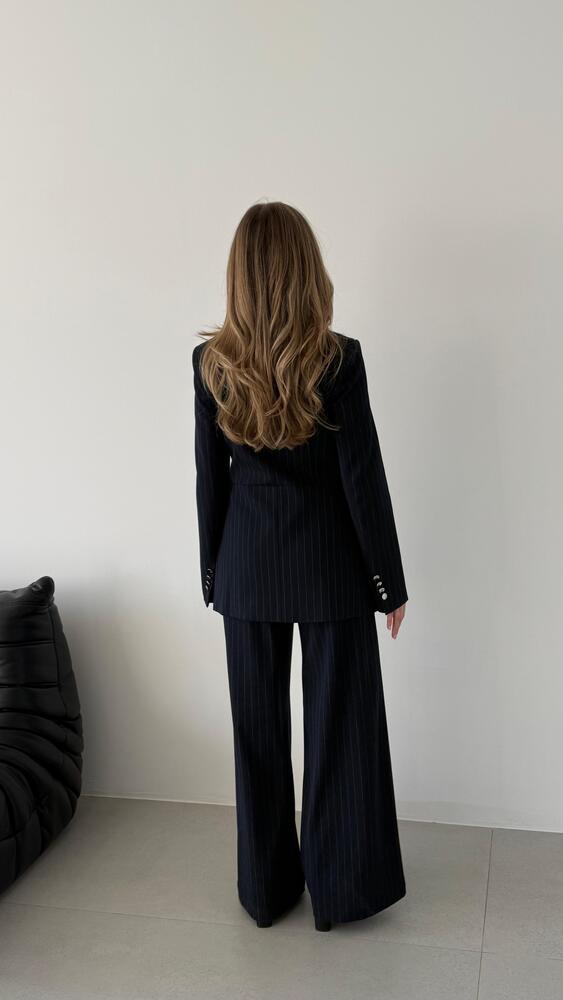 Striped Silver Buttoned Set