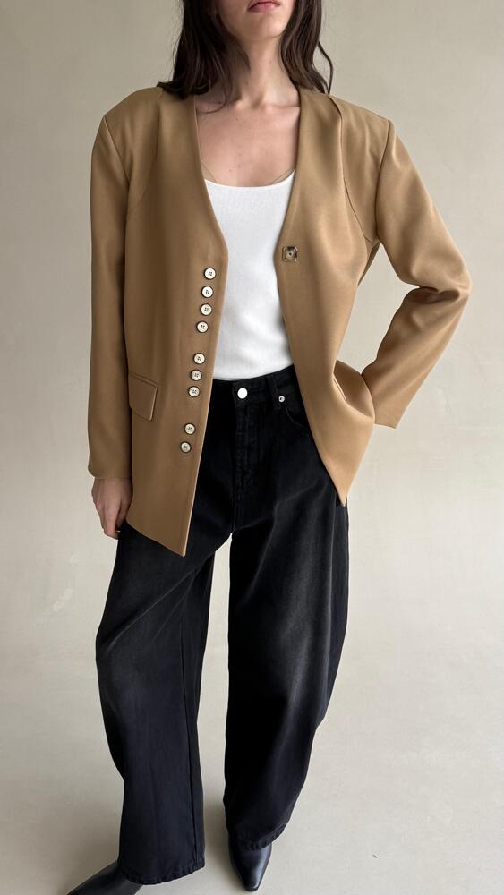 Vneck Grouped Buttons Blazer