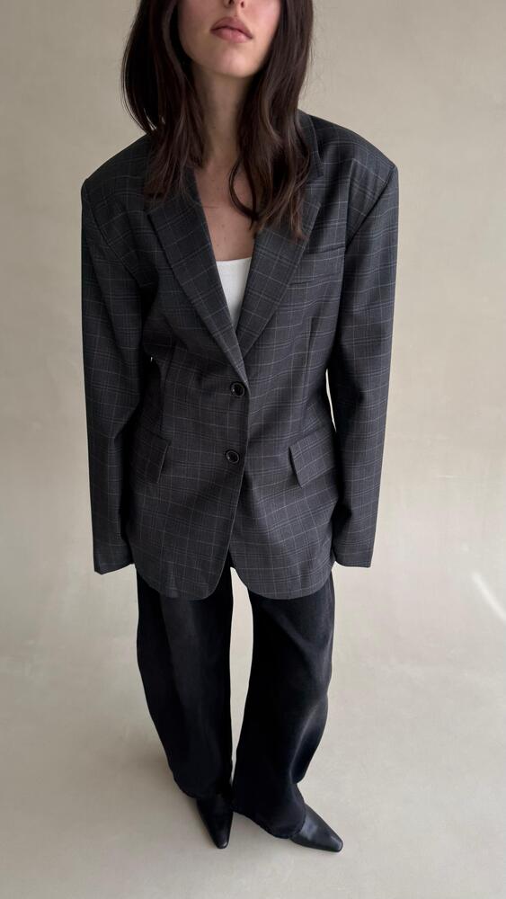 2-Button Classic Plaid Blazer