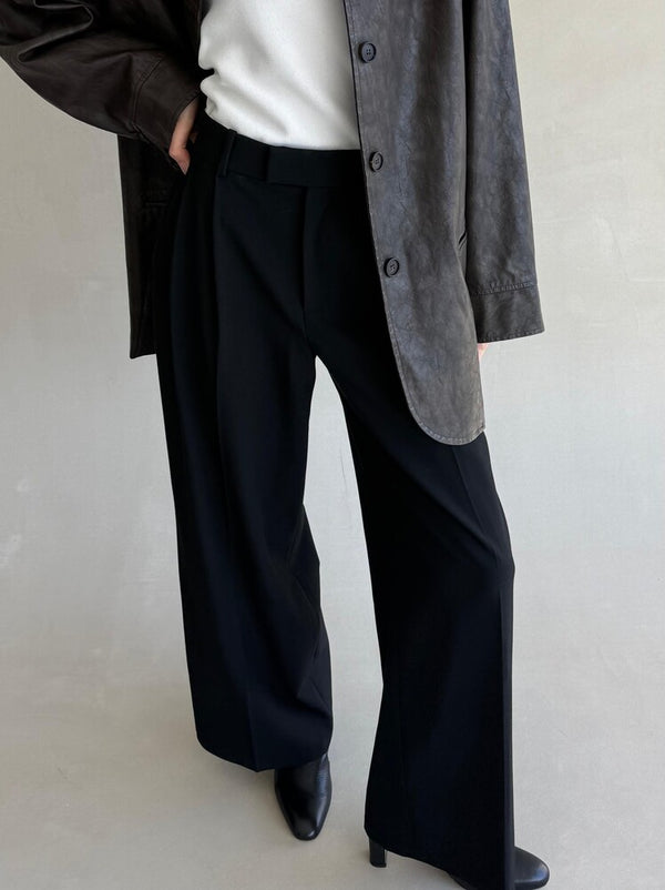 Wide Leg  Trousers w/ Belt