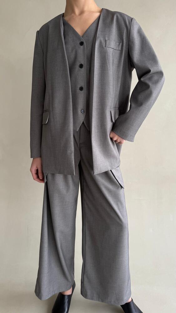 Casual V-neck Wrap Suit Set