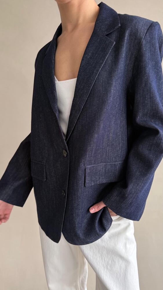 Loose soft denim Blazer