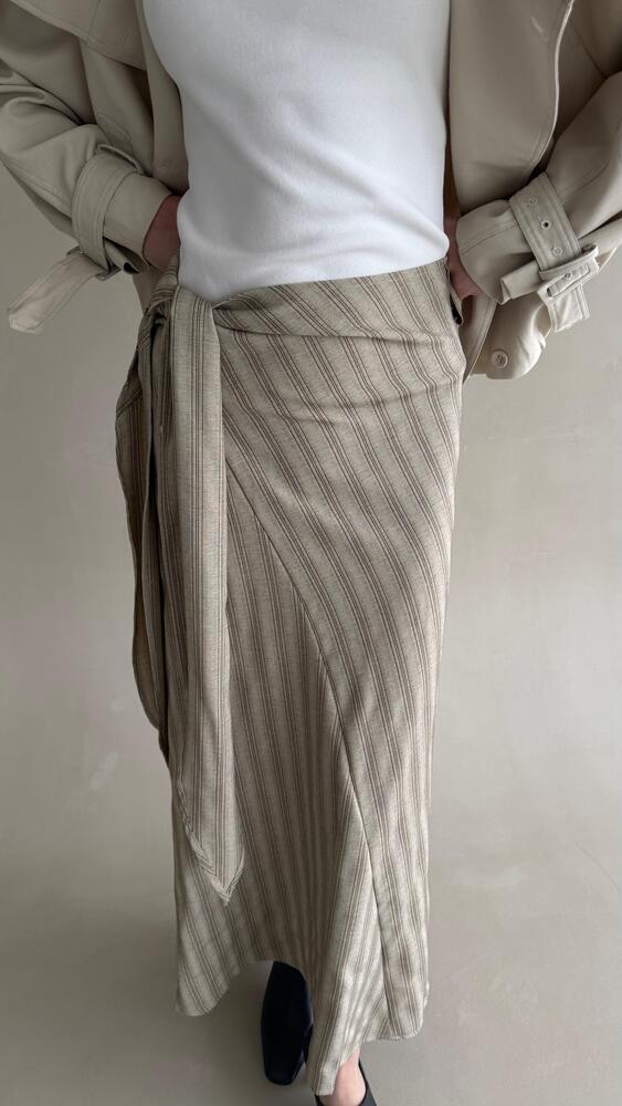 Stripe A-line Maxi Skirt