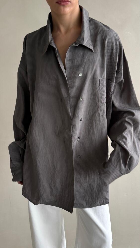 Long-Sleeved Loose Stripe Shirt