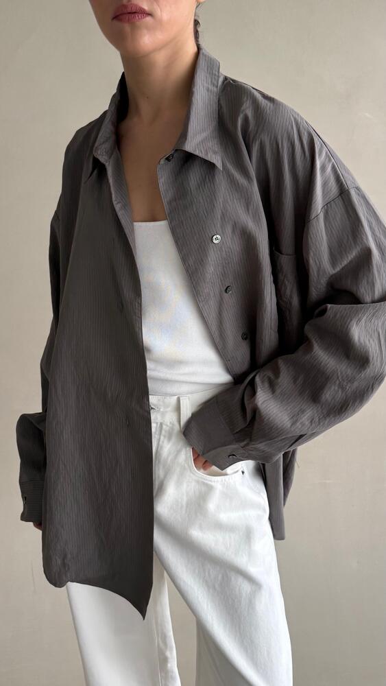 Long-Sleeved Loose Stripe Shirt