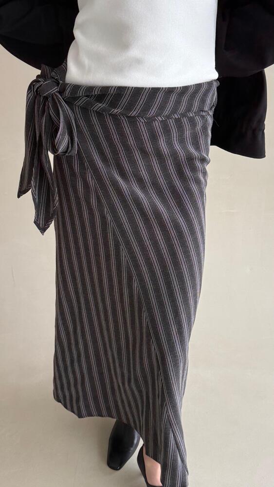 Stripe A-line Maxi Skirt