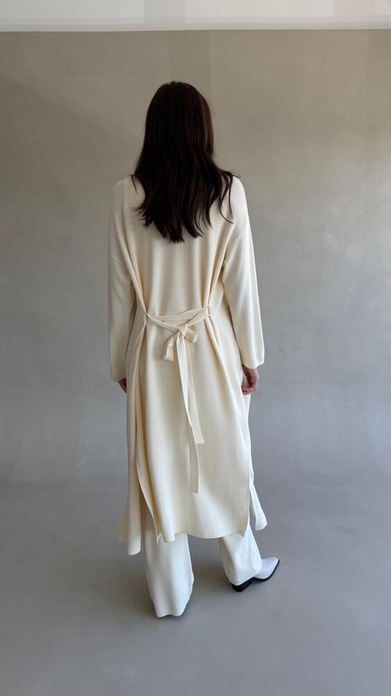 Belted Long-cardigan Set 3PC