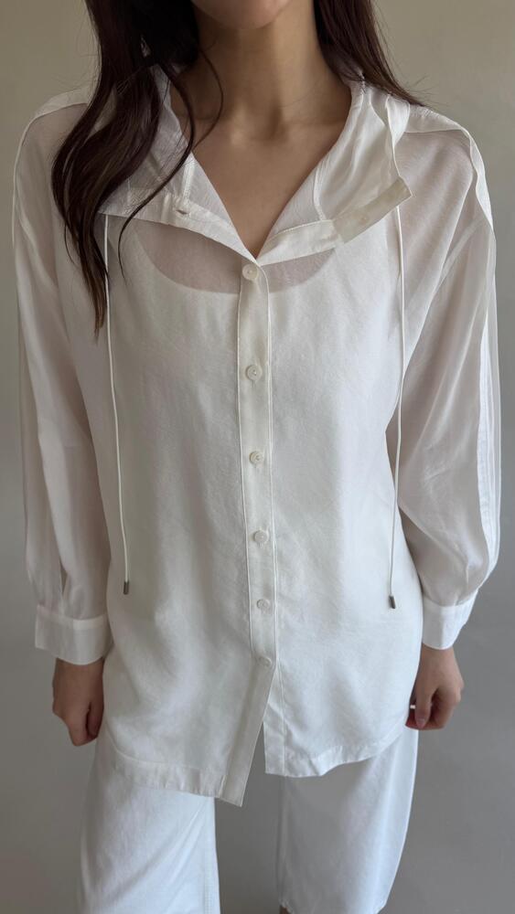 Hooded Drawstring  Light Jacket