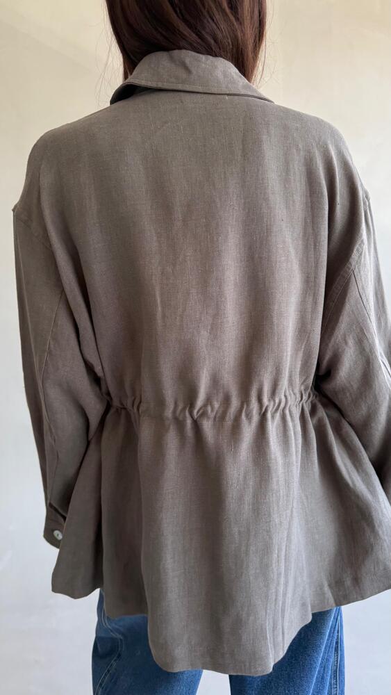 Pocket Breasted Linen Jacket