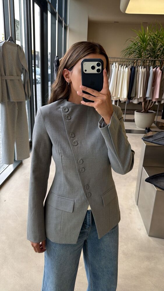 8-button Asymmetrical Blazer